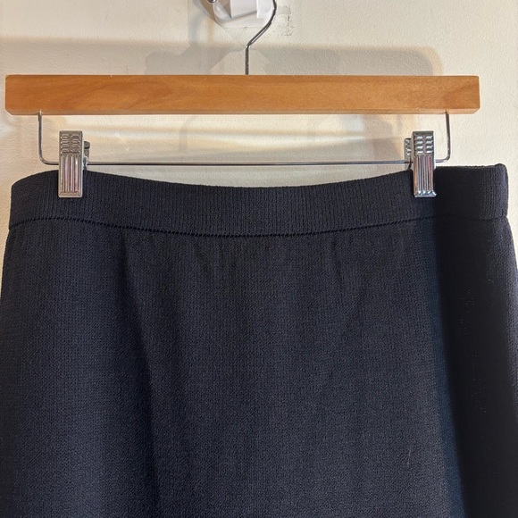 ST-JOHN Evening Sz 12 Wool Rayon Blend Elastic Pencil Skirt Unlined Back Slit - Picture 2 of 6